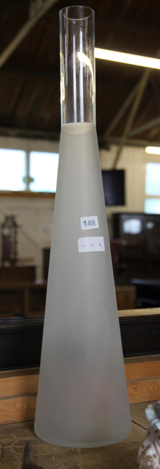 1970s studio frosted glass vase